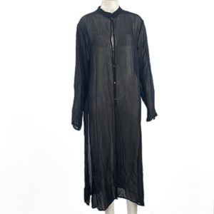 EILEEN FISHER Sheer Silk Georgette Dress Duster Cover Shirt
